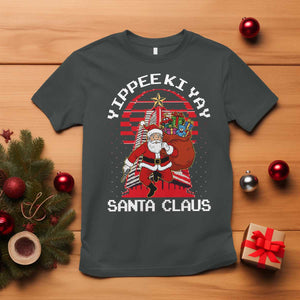 Nakatomi Plaza Christmas T Shirt Yippee Ki Yay Santa Claus TS14 Dark Heather Print Your Wear