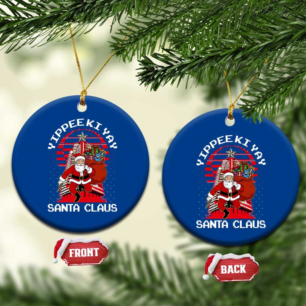 Nakatomi Plaza Christmas Ceramic Ornament Yippee Ki Yay Santa Claus TS14 1pc Blue Print Your Wear
