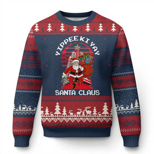 Nakatomi Plaza Xmas Ugly Christmas Sweater Yippee Ki Yay Santa Claus TS14 Navy Red Print Your Wear