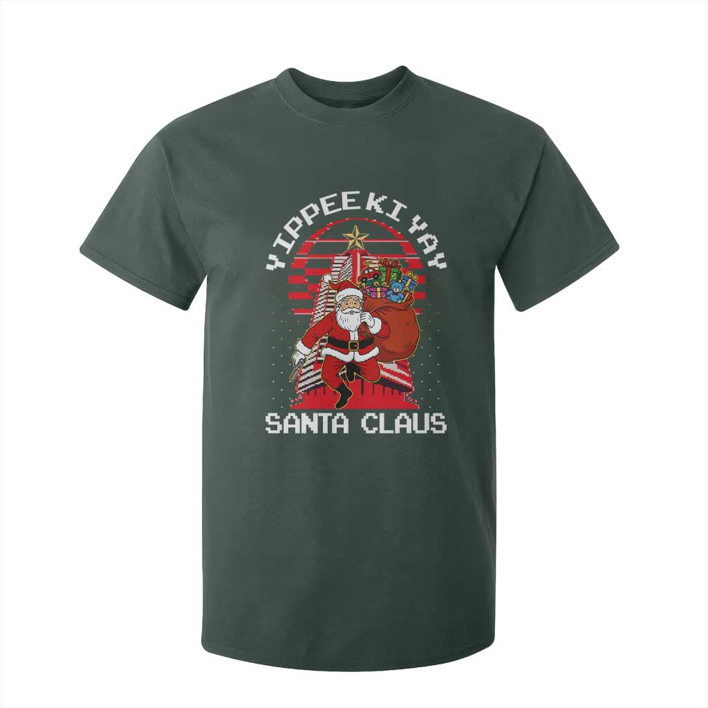 Nakatomi Plaza Christmas T Shirt For Kid Yippee Ki Yay Santa Claus TS14 Dark Forest Green Print Your Wear