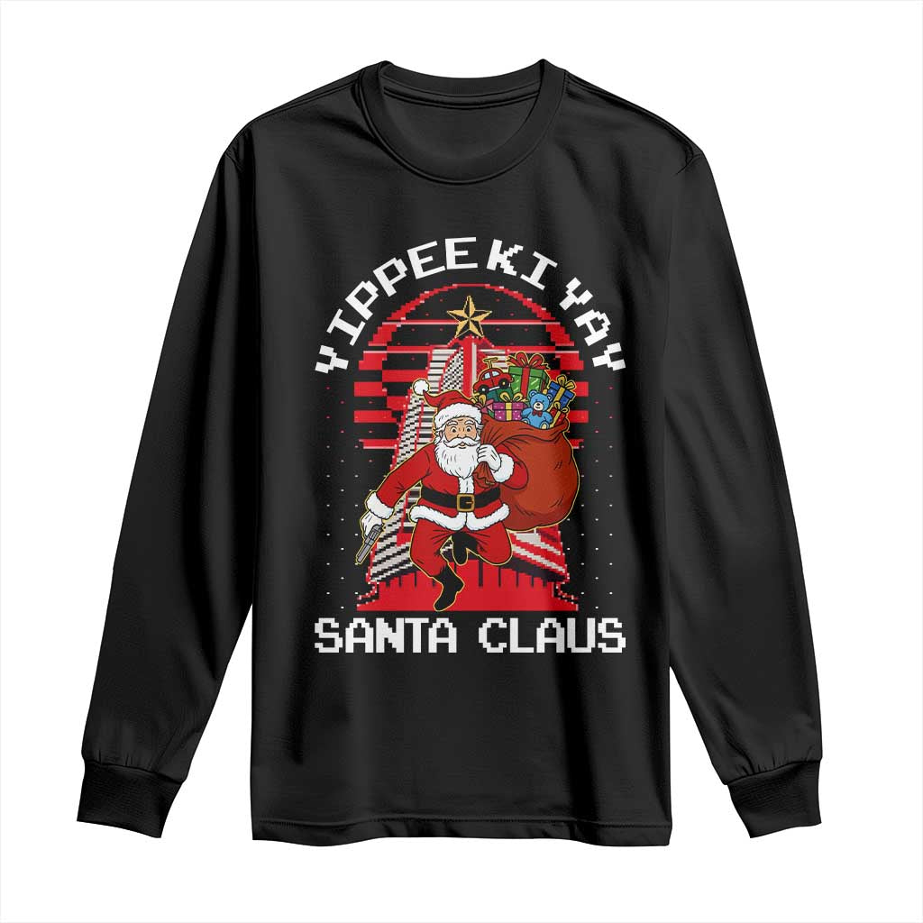 Nakatomi Plaza Christmas Long Sleeve Shirt Yippee Ki Yay Santa Claus TS14 Black Print Your Wear