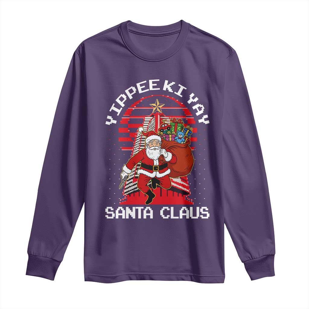 Nakatomi Plaza Christmas Long Sleeve Shirt Yippee Ki Yay Santa Claus TS14 Purple Print Your Wear