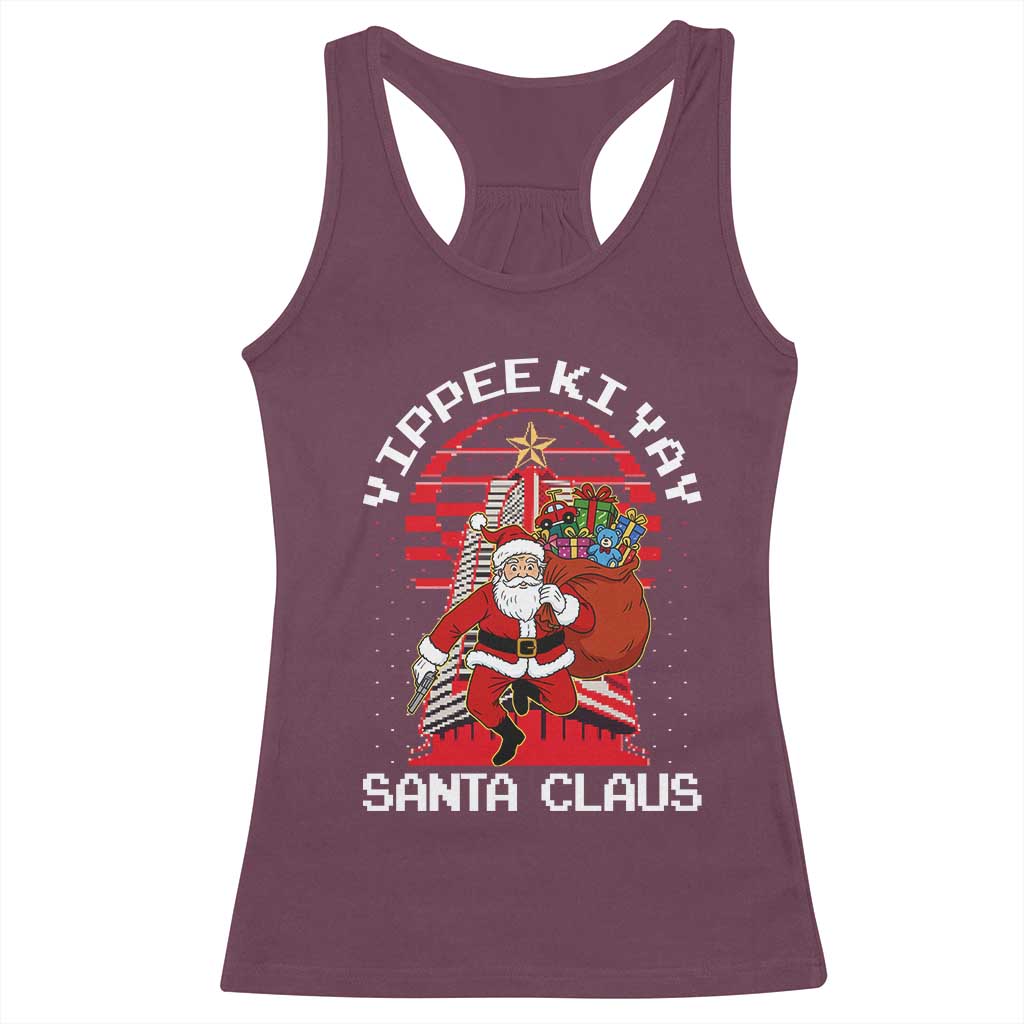 Nakatomi Plaza Christmas Racerback Tank Top Yippee Ki Yay Santa Claus TS14 Maroon Print Your Wear