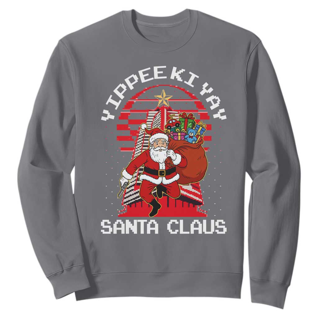 Nakatomi Plaza Christmas Sweatshirt Yippee Ki Yay Santa Claus TS14 Charcoal Print Your Wear