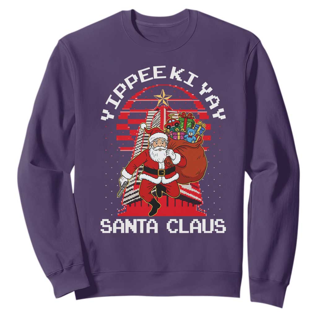 Nakatomi Plaza Christmas Sweatshirt Yippee Ki Yay Santa Claus TS14 Purple Print Your Wear