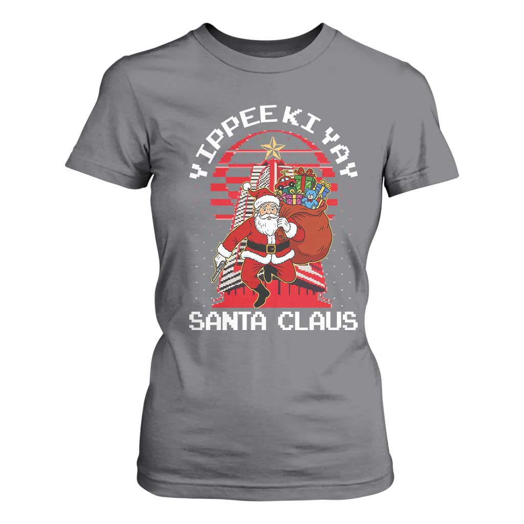 Nakatomi Plaza Christmas T Shirt For Women Yippee Ki Yay Santa Claus TS14 Charcoal Print Your Wear