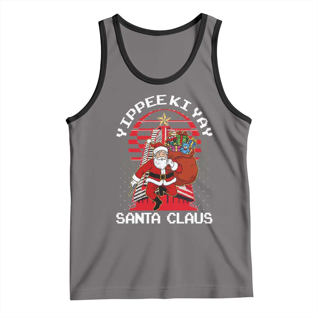 Nakatomi Plaza Christmas Tank Top Yippee Ki Yay Santa Claus TS14 Deep Heather Black Print Your Wear