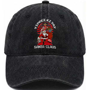 Nakatomi Plaza Christmas Washed Cotton Baseball Cap Yippee Ki Yay Santa Claus TS14 Washed Cap Universal Fit Black Print Your Wear