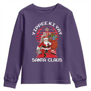 Nakatomi Plaza Christmas Youth Sweatshirt Yippee Ki Yay Santa Claus TS14 Purple Print Your Wear