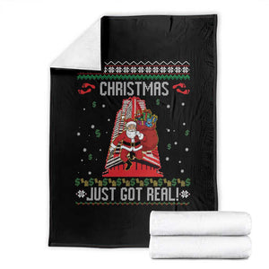 Nakatomi Plaza Christmas Throw Blanket Just Got Real TS14 Black Print Your Wear