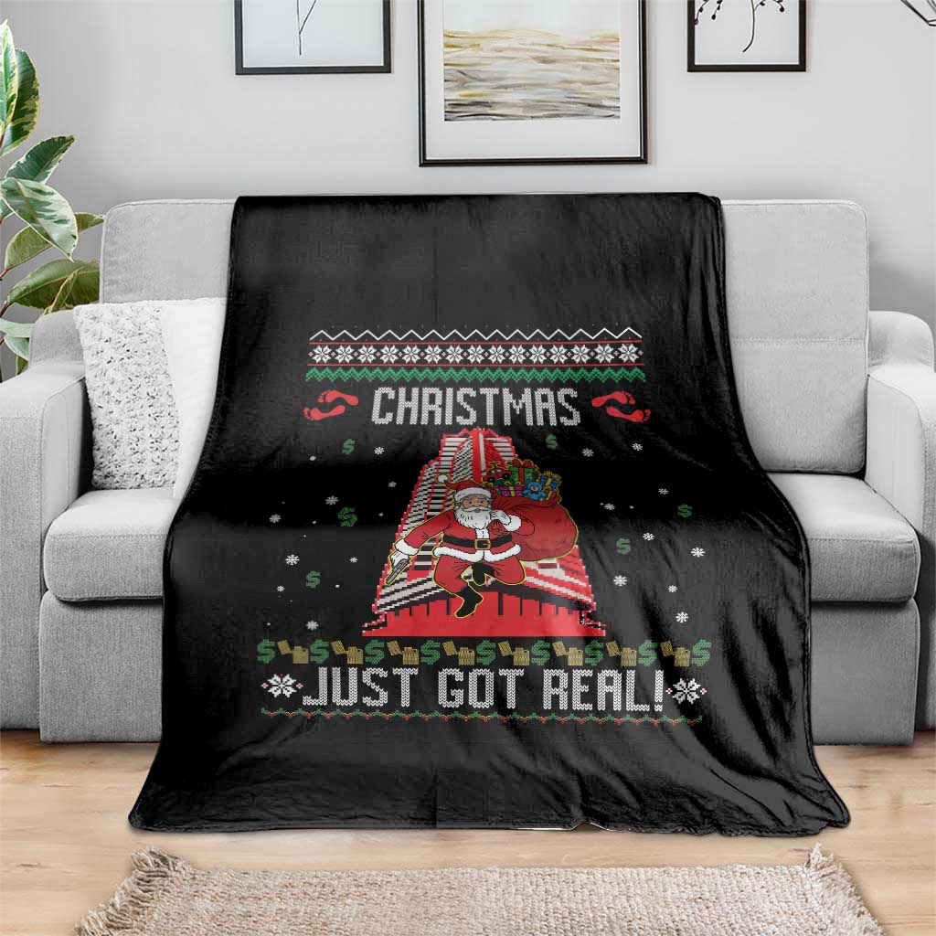 Nakatomi Plaza Christmas Throw Blanket Just Got Real TS14 Print Your Wear