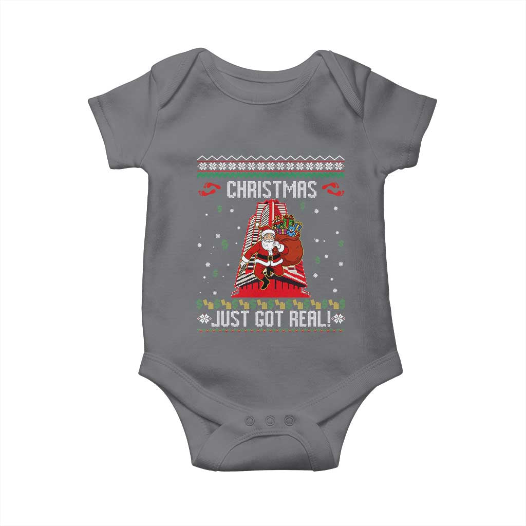 Nakatomi Plaza Christmas Baby Onesie Just Got Real TS14 Charcoal Print Your Wear