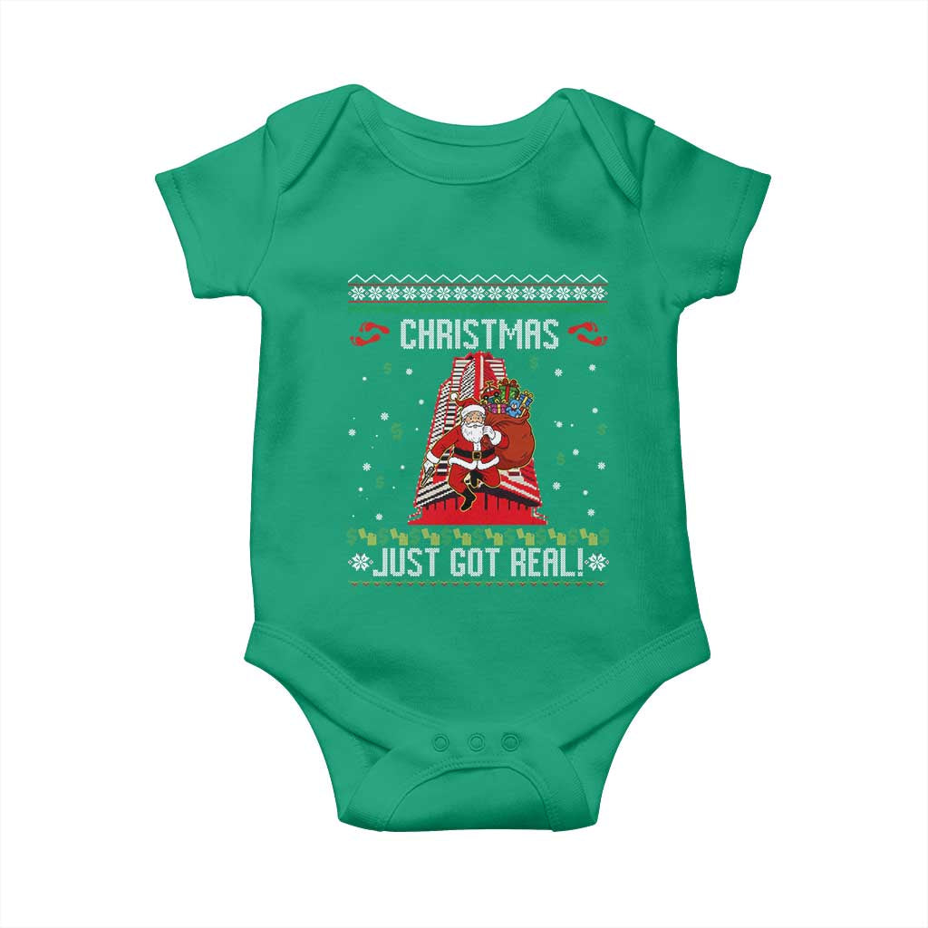 Nakatomi Plaza Christmas Baby Onesie Just Got Real TS14 Irish Green Print Your Wear