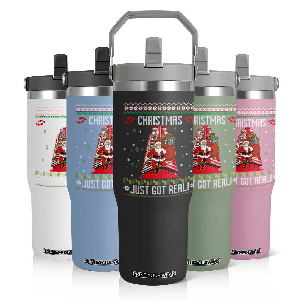 Nakatomi Plaza Christmas Flip Straw Tumbler Just Got Real TS14 Print Your Wear
