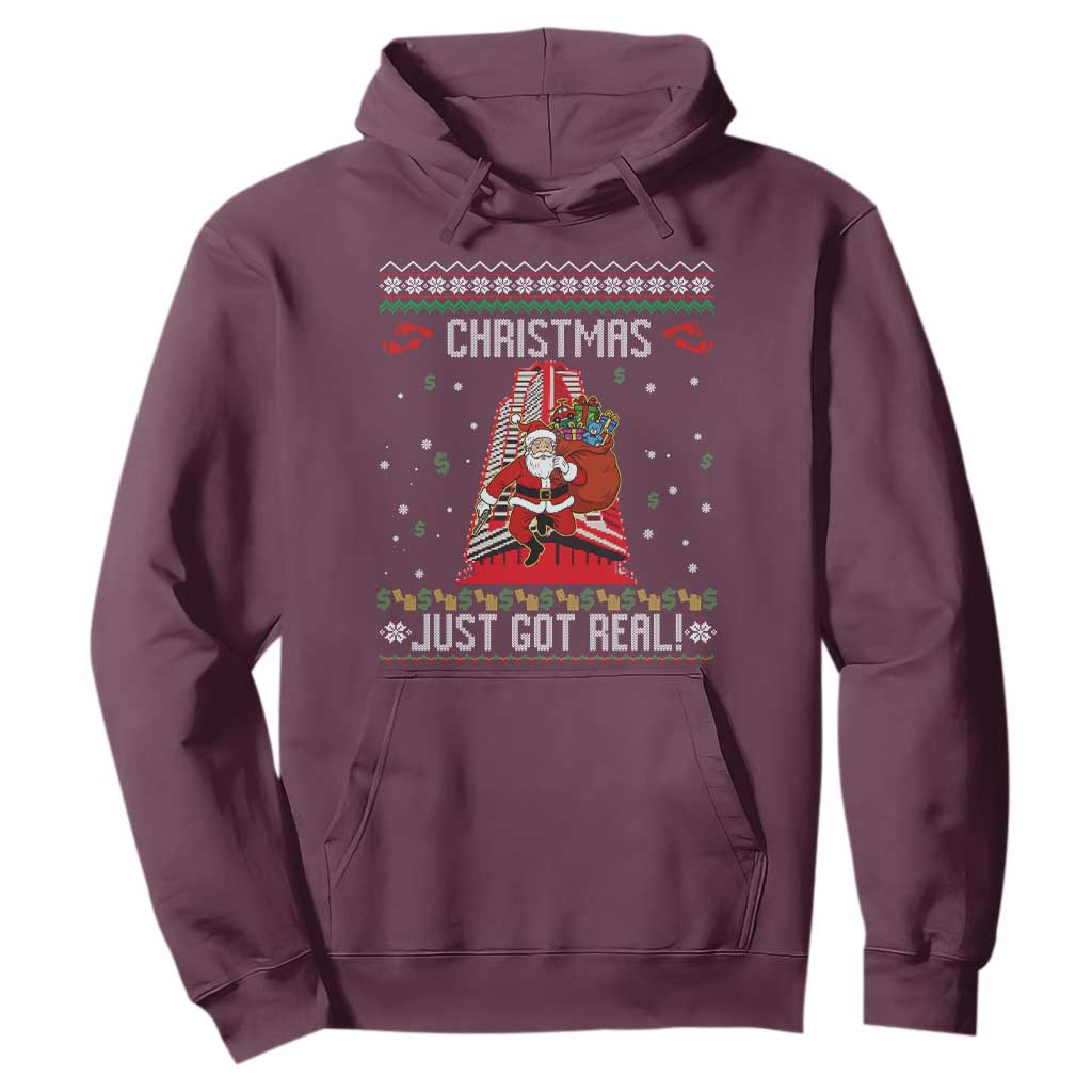 Nakatomi Plaza Christmas Hoodie Just Got Real TS14 Maroon Print Your Wear