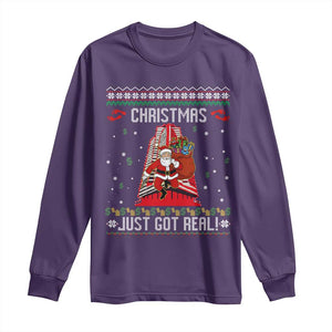 Nakatomi Plaza Christmas Long Sleeve Shirt Just Got Real TS14 Purple Print Your Wear