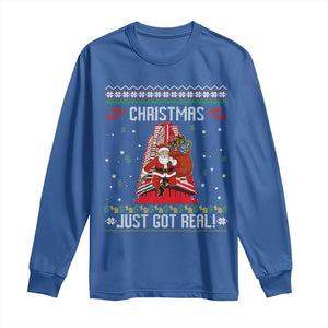 Nakatomi Plaza Christmas Long Sleeve Shirt Just Got Real TS14 Royal Blue Print Your Wear