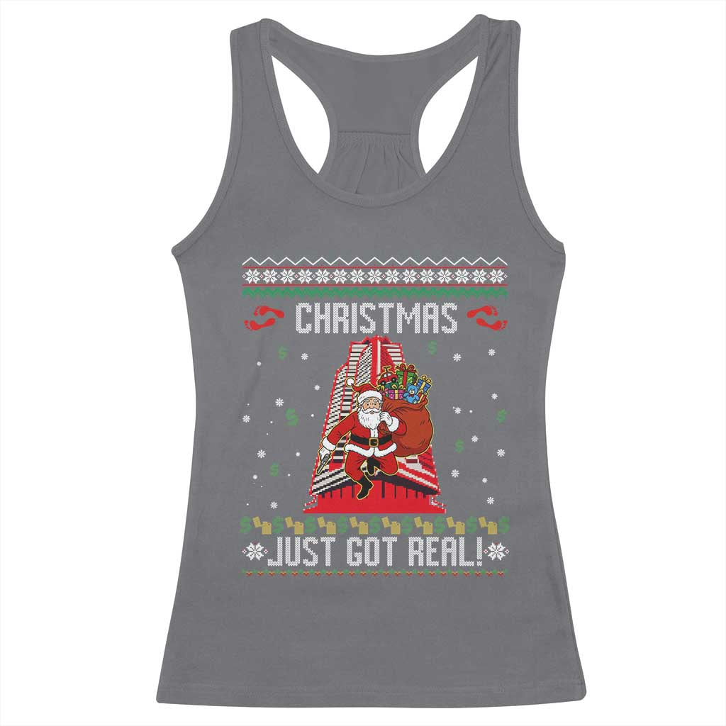 Nakatomi Plaza Christmas Racerback Tank Top Just Got Real TS14 Charcoal Print Your Wear