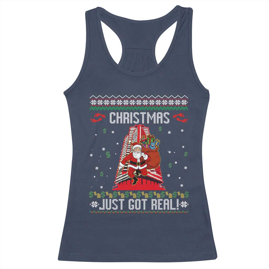 Nakatomi Plaza Christmas Racerback Tank Top Just Got Real TS14 Navy Print Your Wear