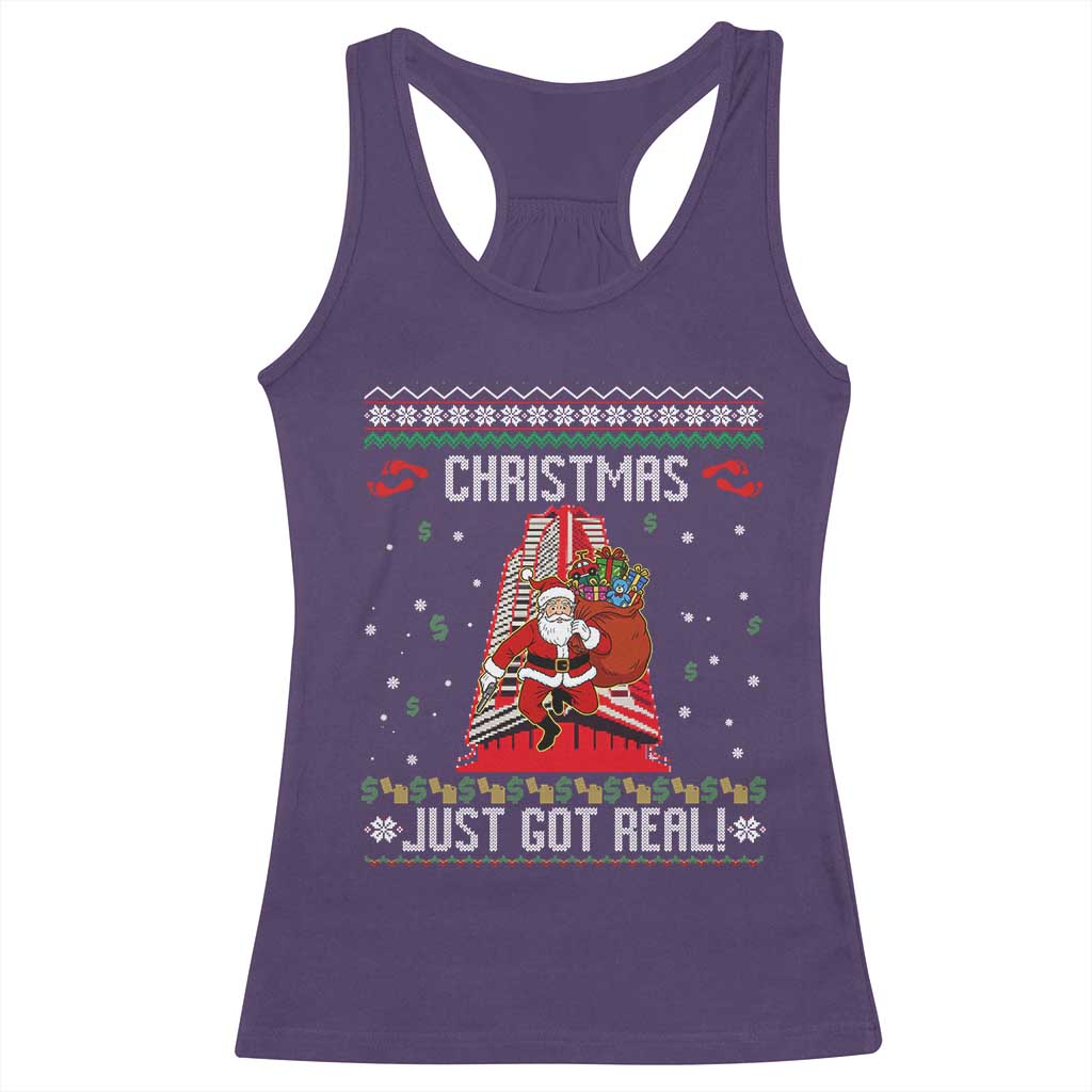 Nakatomi Plaza Christmas Racerback Tank Top Just Got Real TS14 Purple Print Your Wear