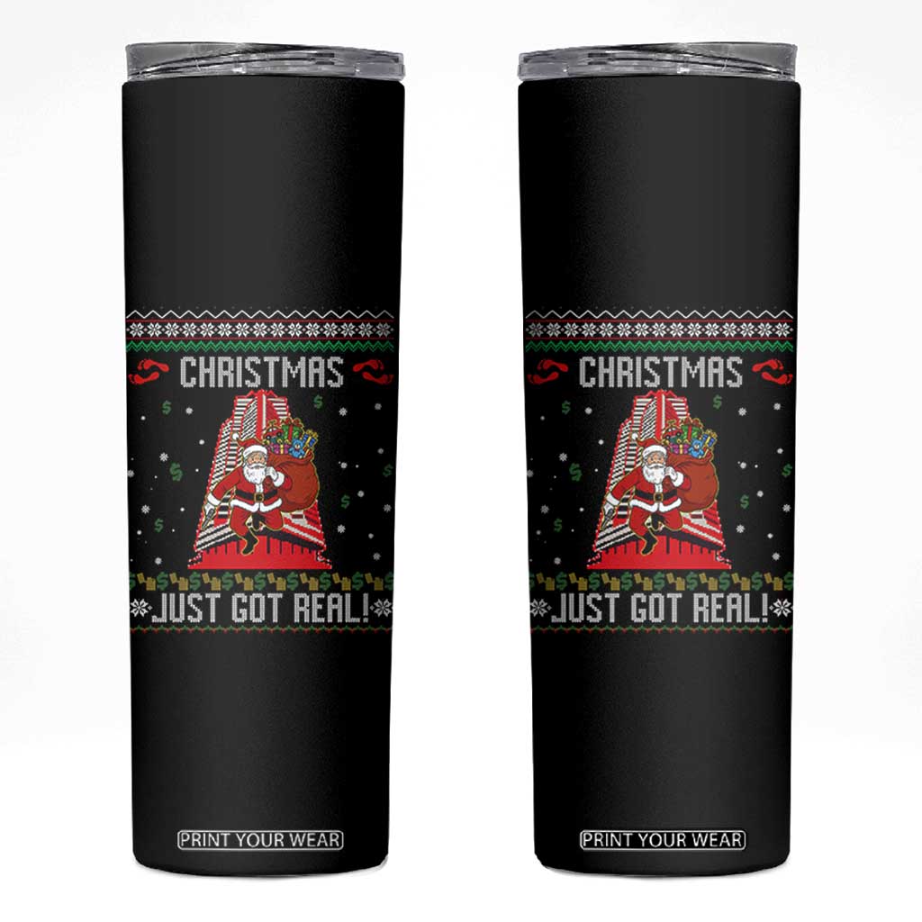 Nakatomi Plaza Christmas Skinny Tumbler Just Got Real TS14 Black Print Your Wear