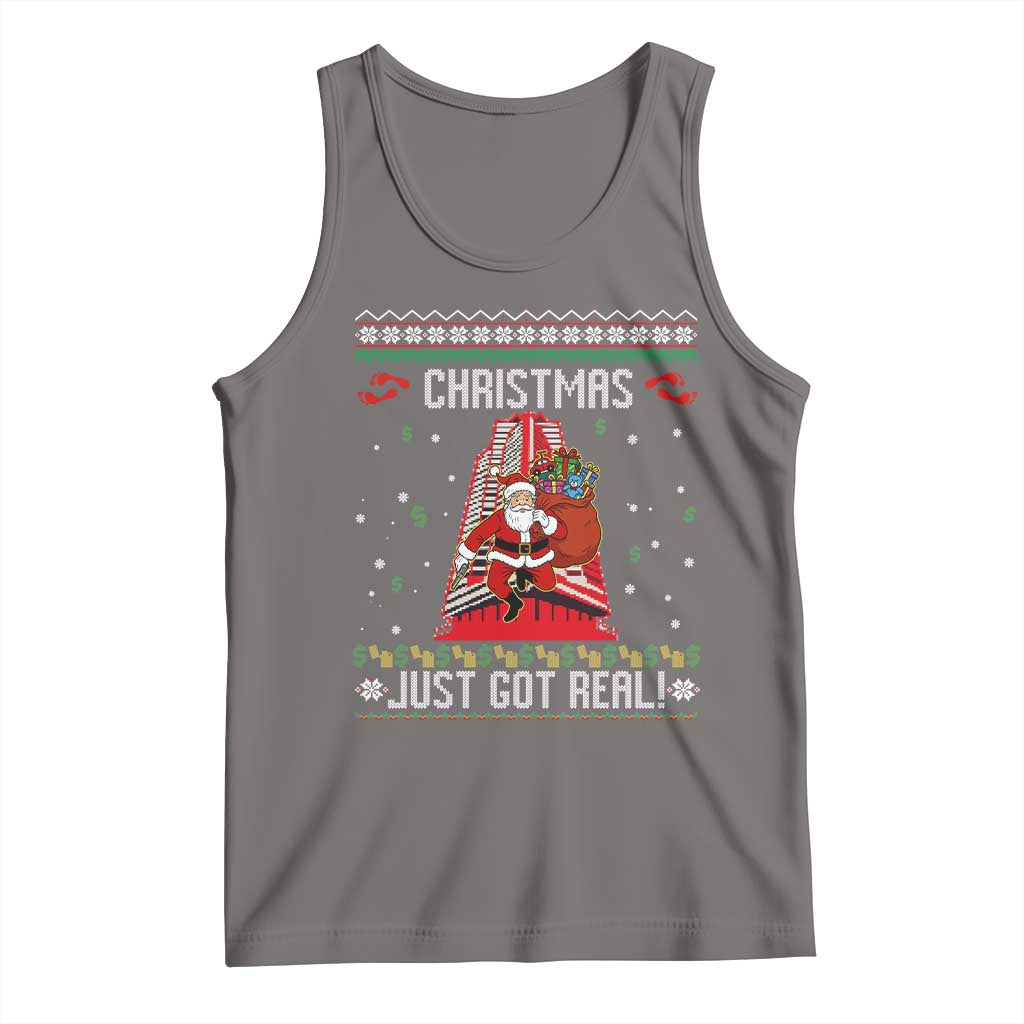 Nakatomi Plaza Christmas Tank Top Just Got Real TS14 Deep Heather Print Your Wear