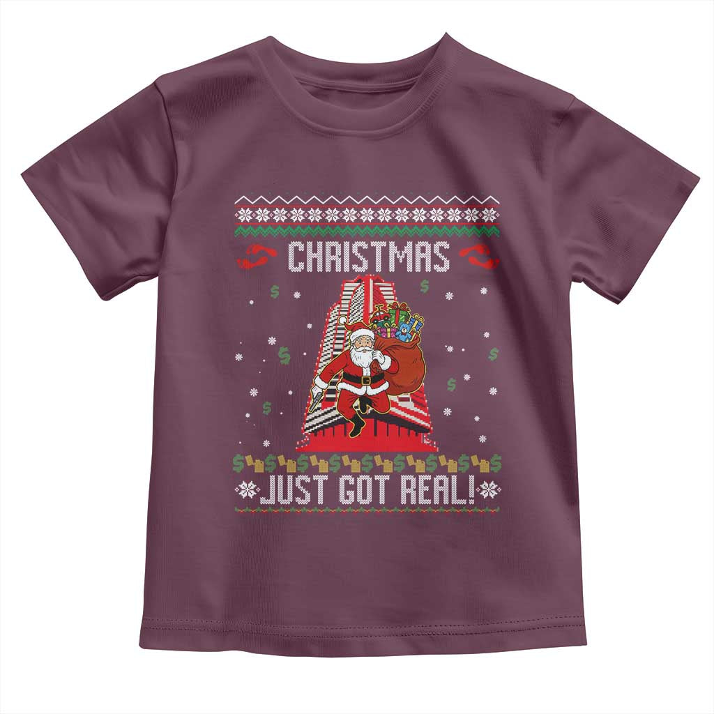 Nakatomi Plaza Christmas Toddler T Shirt Just Got Real TS14 Maroon Print Your Wear