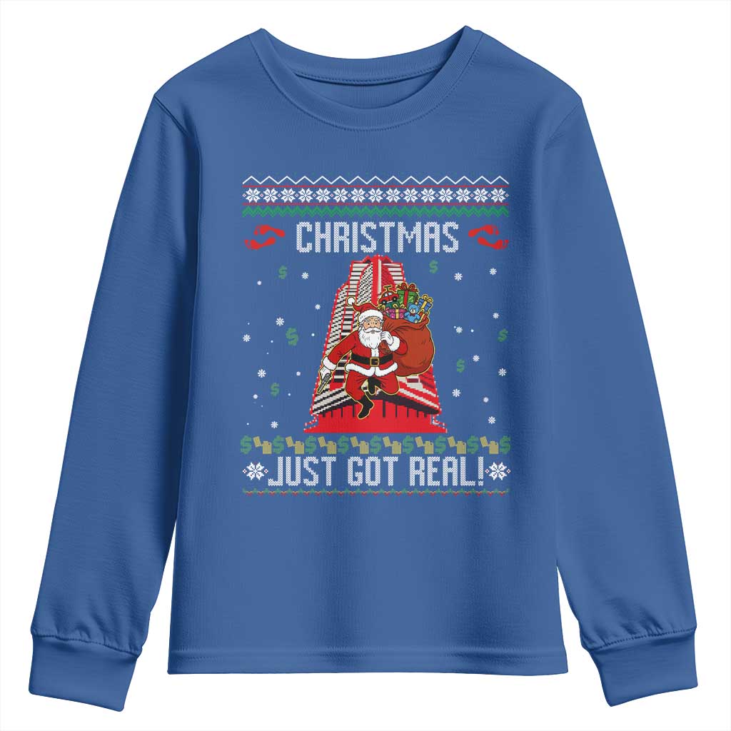 Nakatomi Plaza Christmas Youth Sweatshirt Just Got Real TS14 Royal Blue Print Your Wear