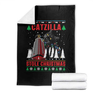 Nakatomi Plaza Christmas Throw Blanket Funny Catzilla Monster Xmas TS14 Black Print Your Wear