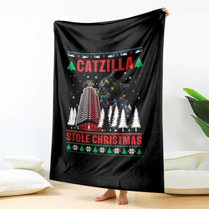 Nakatomi Plaza Christmas Throw Blanket Funny Catzilla Monster Xmas TS14 Print Your Wear