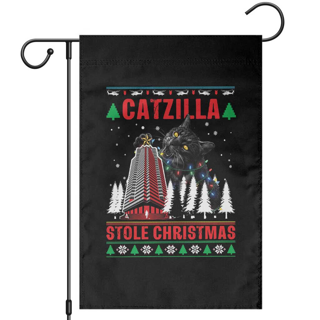 Nakatomi Plaza Christmas Garden Flag Funny Catzilla Monster Xmas TS14 Black Print Your Wear