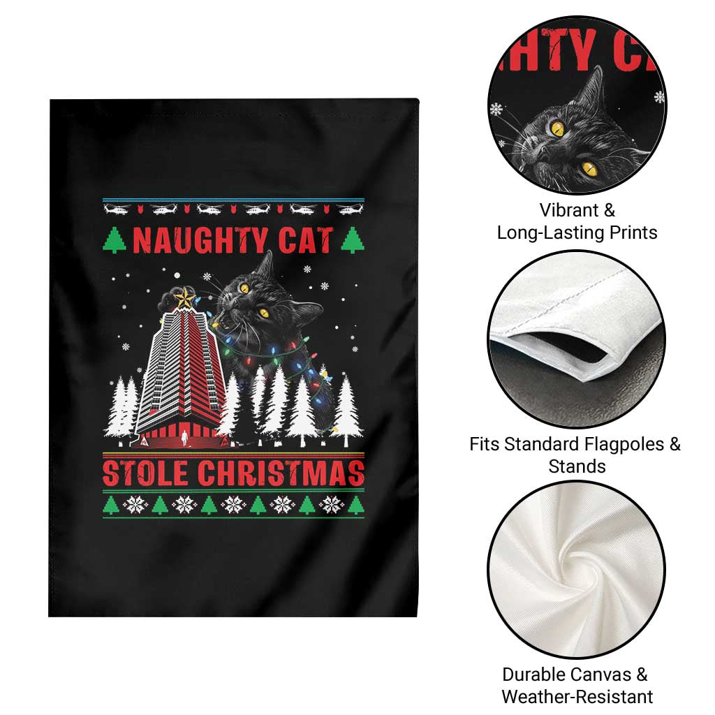 Nakatomi Plaza Christmas Garden Flag Funny Naughty Santa Cat Humor TS14 Print Your Wear