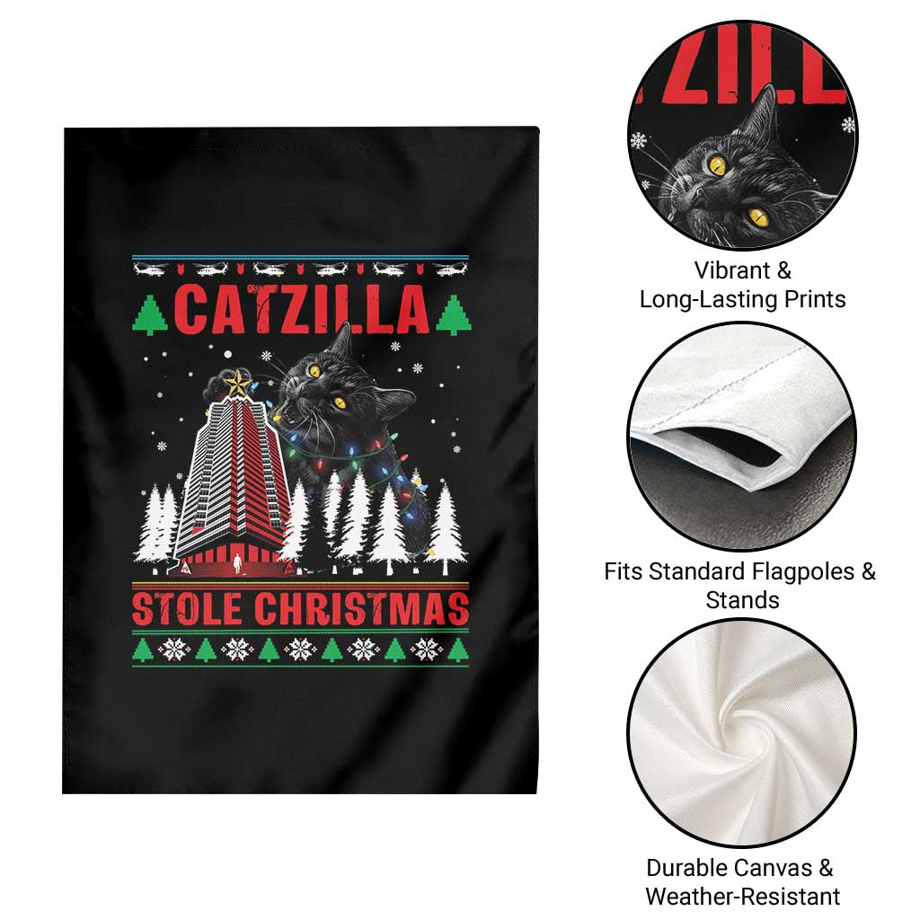 Nakatomi Plaza Christmas Garden Flag Funny Catzilla Monster Xmas TS14 Print Your Wear