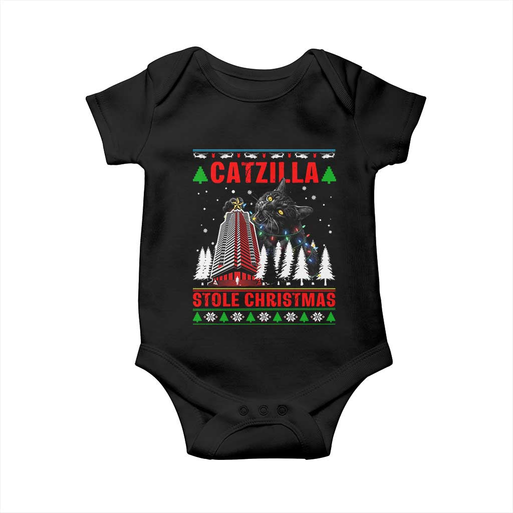 Nakatomi Plaza Christmas Baby Onesie Funny Catzilla Monster Xmas TS14 Black Print Your Wear