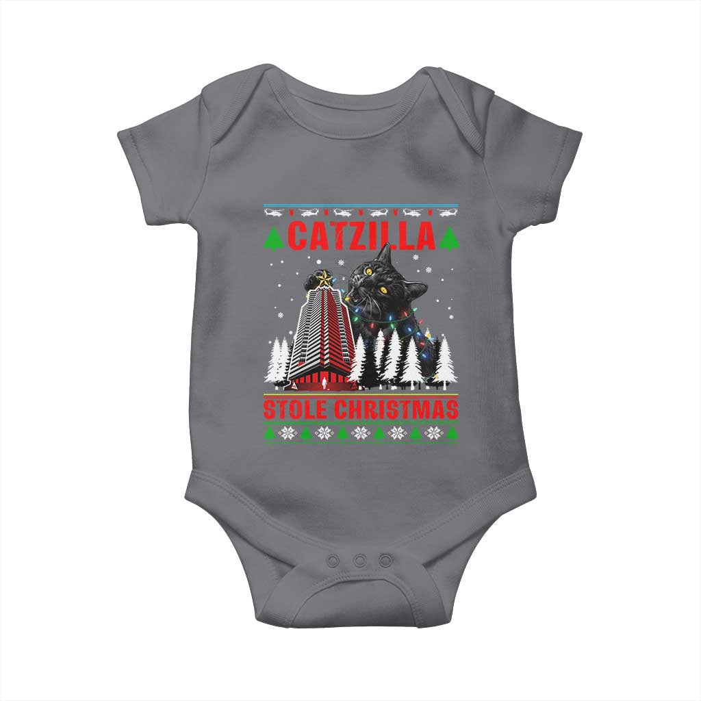Nakatomi Plaza Christmas Baby Onesie Funny Catzilla Monster Xmas TS14 Charcoal Print Your Wear