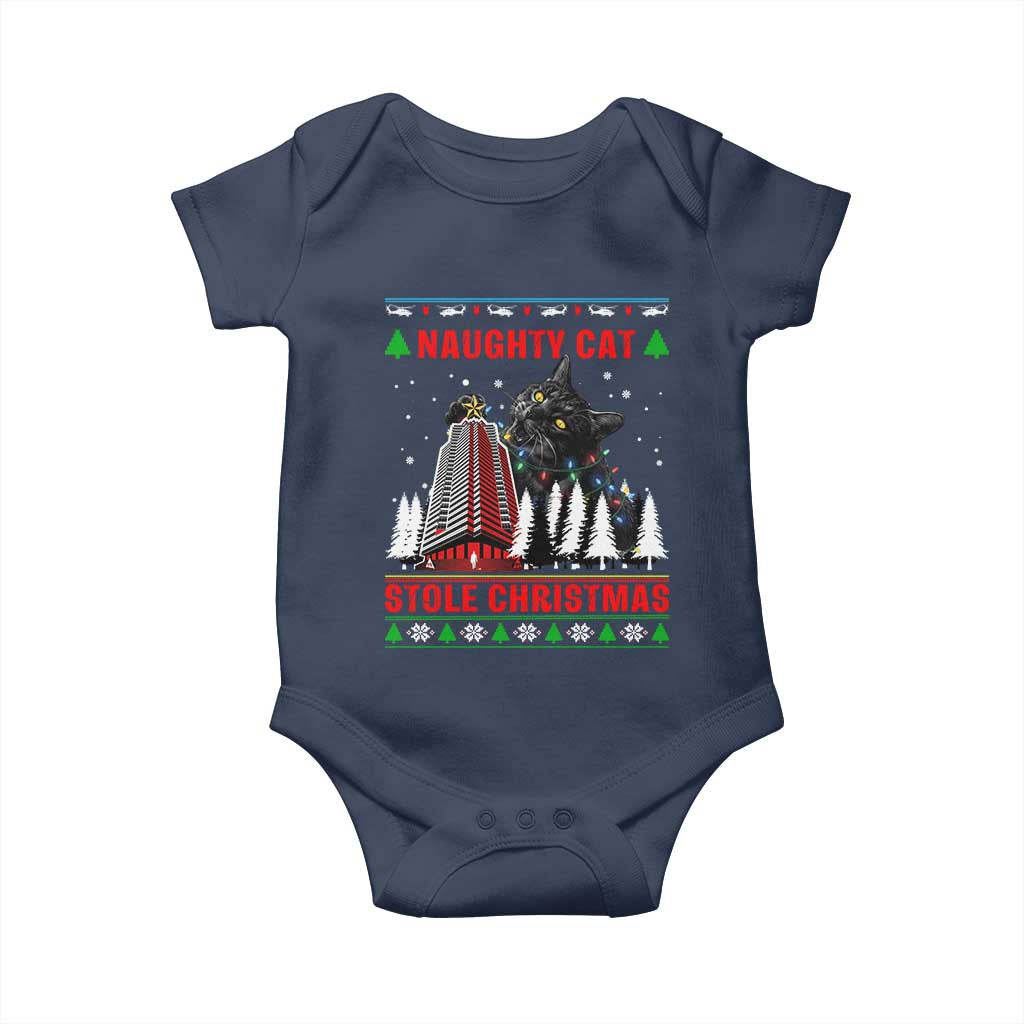Nakatomi Plaza Christmas Baby Onesie Funny Naughty Santa Cat Humor TS14 Navy Print Your Wear