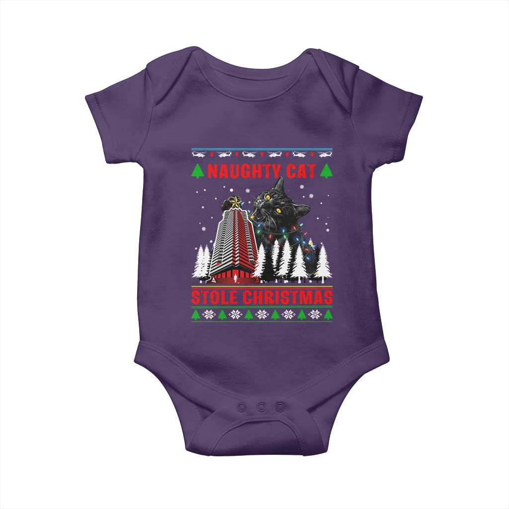 Nakatomi Plaza Christmas Baby Onesie Funny Naughty Santa Cat Humor TS14 Purple Print Your Wear