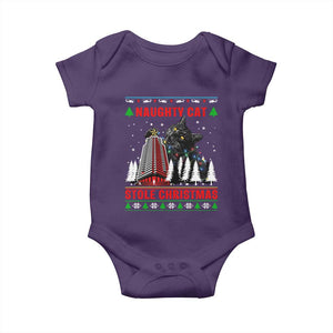 Nakatomi Plaza Christmas Baby Onesie Funny Naughty Santa Cat Humor TS14 Purple Print Your Wear