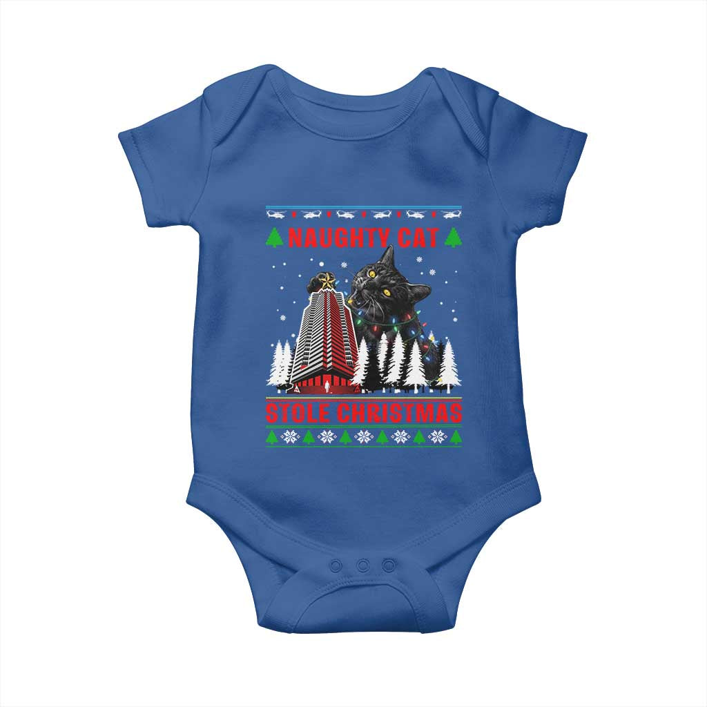 Nakatomi Plaza Christmas Baby Onesie Funny Naughty Santa Cat Humor TS14 Royal Blue Print Your Wear