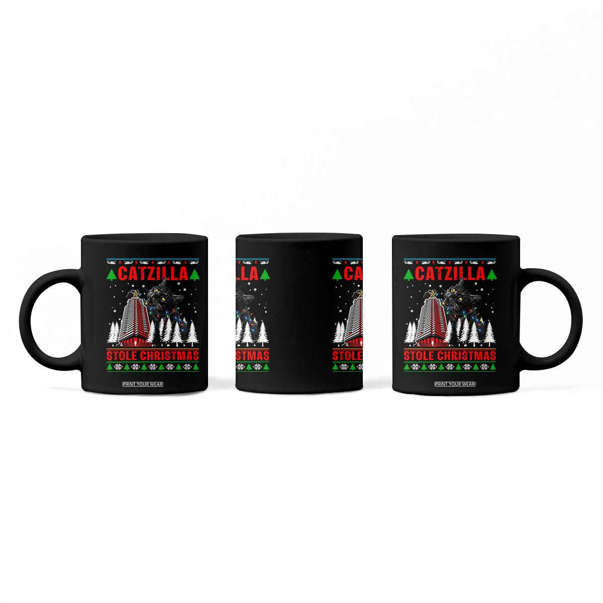 Nakatomi Plaza Christmas Coffee Mug Funny Catzilla Monster Xmas TS14 Print Your Wear