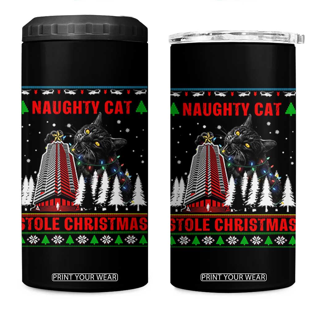 Nakatomi Plaza Christmas 4 in 1 Can Cooler Tumbler Funny Naughty Santa Cat Humor TS14 One Size: 16 oz Black Print Your Wear