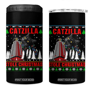 Nakatomi Plaza Christmas 4 in 1 Can Cooler Tumbler Funny Catzilla Monster Xmas TS14 One Size: 16 oz Black Print Your Wear