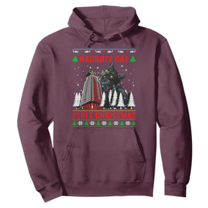 Nakatomi Plaza Christmas Hoodie Funny Naughty Santa Cat Humor TS14 Maroon Print Your Wear