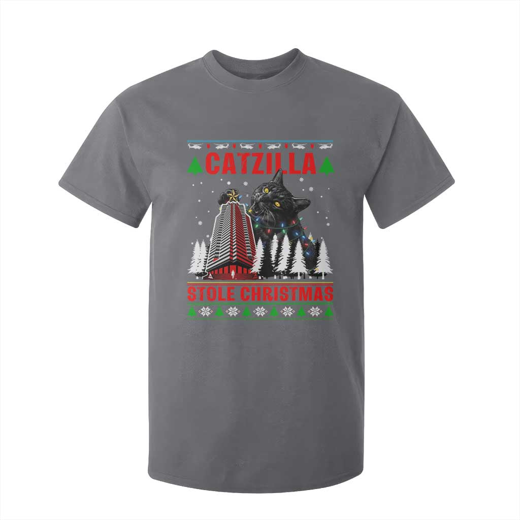 Nakatomi Plaza Christmas T Shirt For Kid Funny Catzilla Monster Xmas TS14 Charcoal Print Your Wear