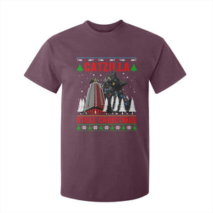 Nakatomi Plaza Christmas T Shirt For Kid Funny Catzilla Monster Xmas TS14 Maroon Print Your Wear