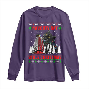 Nakatomi Plaza Christmas Long Sleeve Shirt Funny Naughty Santa Cat Humor TS14 Purple Print Your Wear