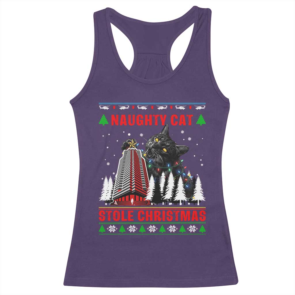 Nakatomi Plaza Christmas Racerback Tank Top Funny Naughty Santa Cat Humor TS14 Purple Print Your Wear