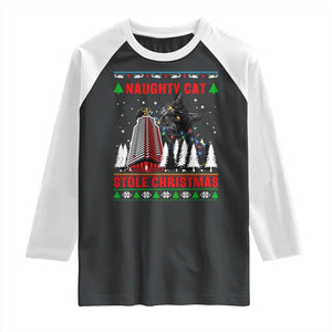 Nakatomi Plaza Christmas Raglan Shirt Funny Naughty Santa Cat Humor TS14 Black White Print Your Wear