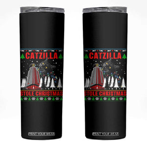 Nakatomi Plaza Christmas Skinny Tumbler Funny Catzilla Monster Xmas TS14 Black Print Your Wear