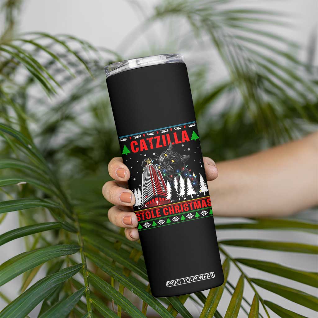 Nakatomi Plaza Christmas Skinny Tumbler Funny Catzilla Monster Xmas TS14 Print Your Wear